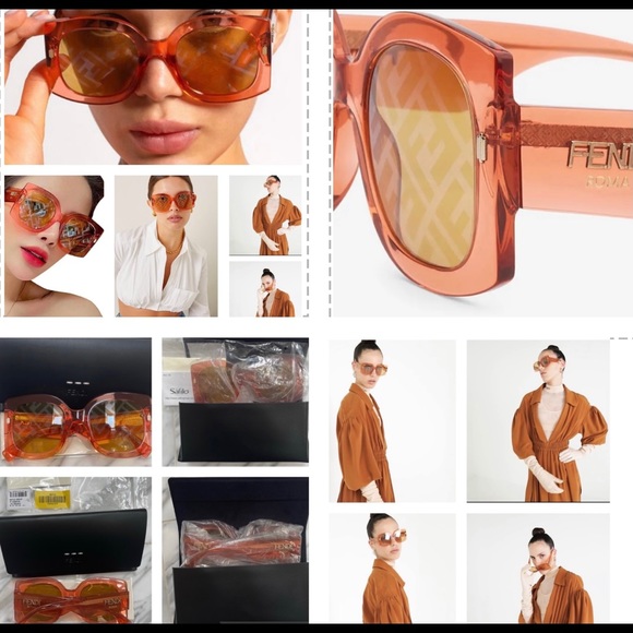 FENDI ,2025 ONE OF TOP SUNGLASS COLOR, ORANGE, THIS PAIR IS TRANSPARENT … - Picture 3 of 16